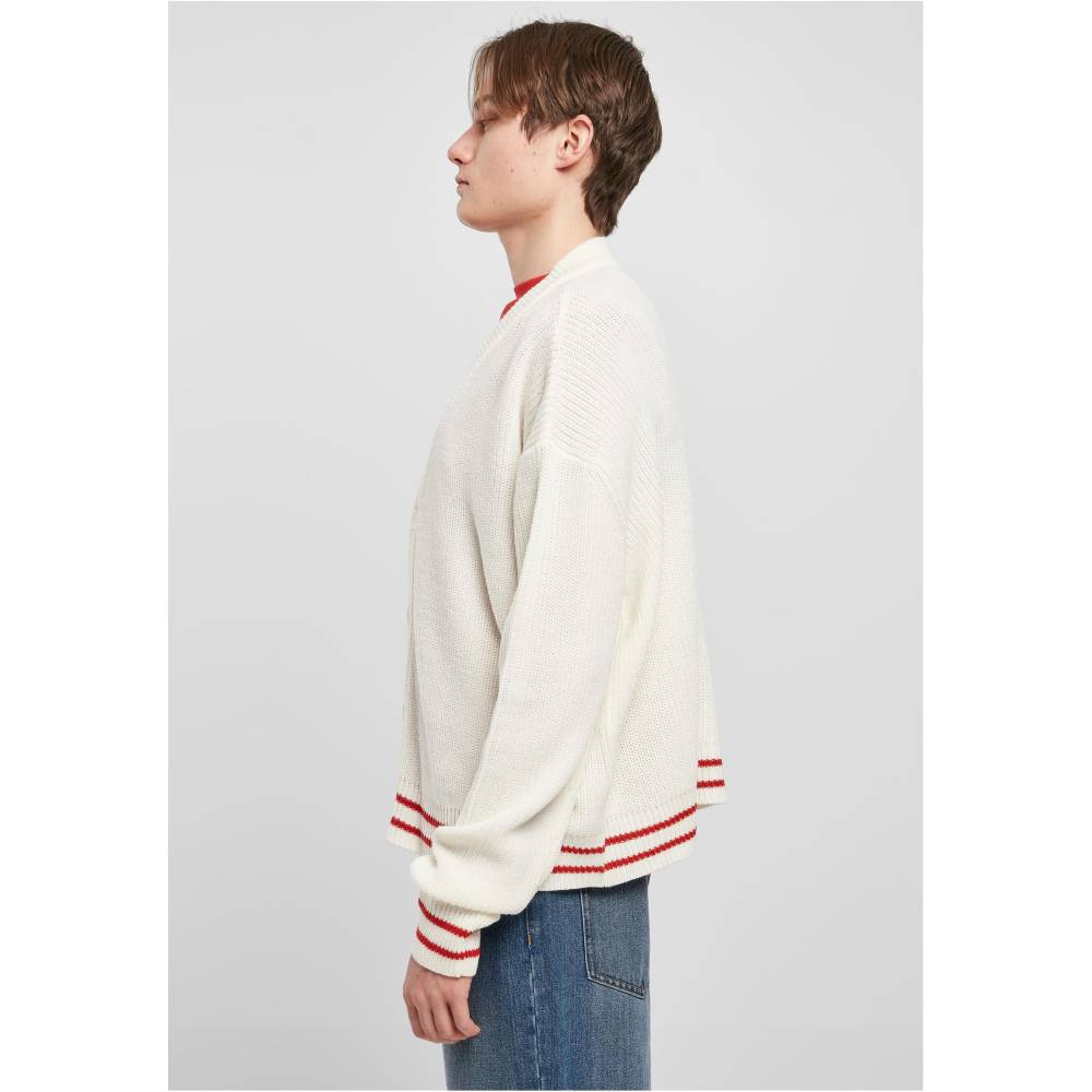 Urban Classics - Sporty Boxy Cardigan - Ivory coloured